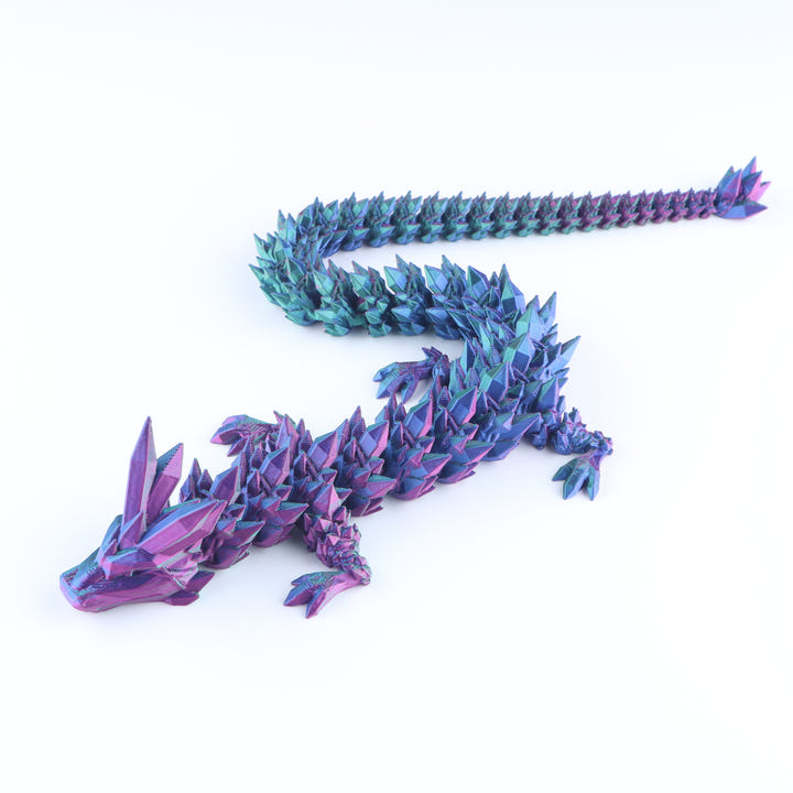 Colorful dragon toy figure on a white background