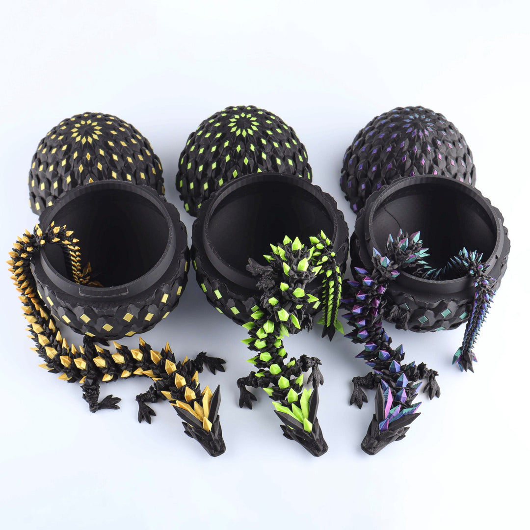 Decorative dragon-shaped pots with intricate designs on a white background