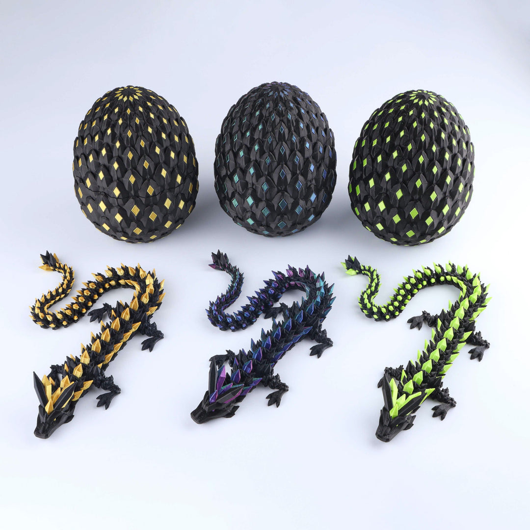 3D Printed Crystal Dragon Fidget Toy - Articulated Flexible Desk Toy Gift