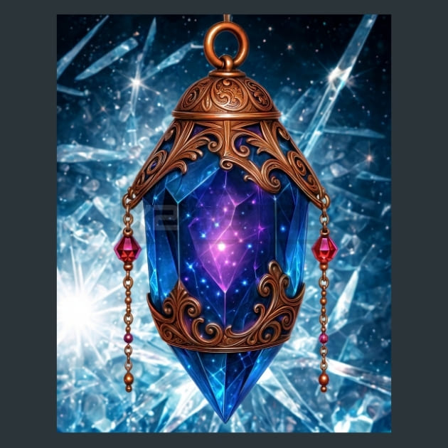 Crystal Ornament-Steampunk Metal Wall Art and Desktop Mouse Pad by X2Metal