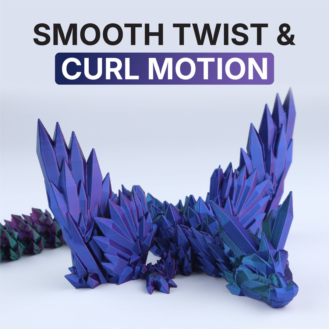 Blue and purple crystal-like structure with &