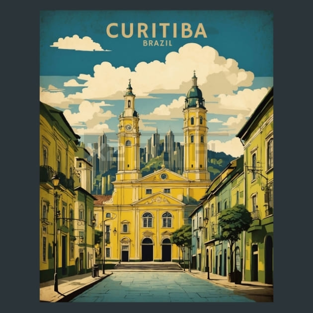 Curitiba Brazil Metal Wall Art and Desktop Mouse Pad by X2Metal
