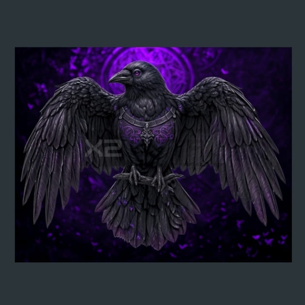 Cursed Raven Metal Wall Art and Desktop Mouse Pad by X2Metal