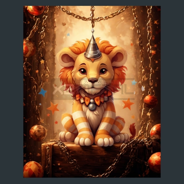 Cute Circus 22 Metal Wall Art and Desktop Mouse Pad by X2Metal