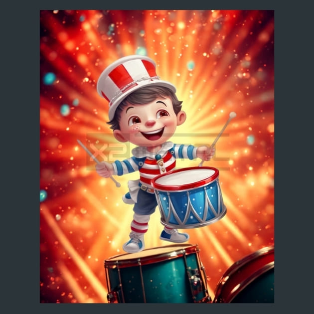 Cute Circus 29 Metal Wall Art and Desktop Mouse Pad by X2Metal