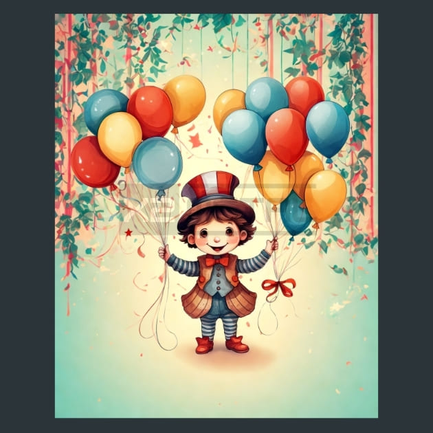 Cute Circus 34 Metal Wall Art and Desktop Mouse Pad by X2Metal