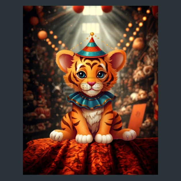 Cute Circus 7 Metal Wall Art and Desktop Mouse Pad by X2Metal