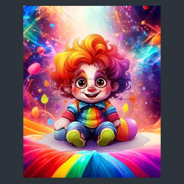 Cute Clown 16 Metal Wall Art and Desktop Mouse Pad by X2Metal