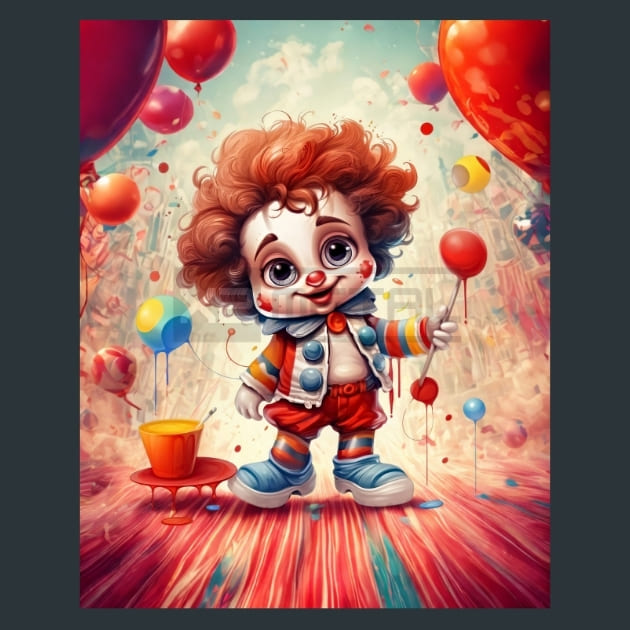 Cute Clown 1 – Metal Print &amp; Mouse Pad | ChromaLuxe | Made in Iowa USA