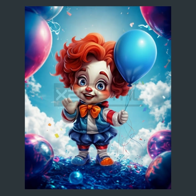 Cute Clown 3 – Metal Print &amp; Mouse Pad | ChromaLuxe | Made in Iowa USA