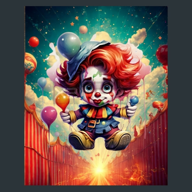 Cute Clown 5 – Metal Print &amp; Mouse Pad | ChromaLuxe | Made in Iowa USA