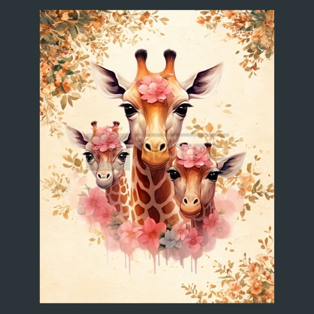 Cute Giraffe 13 Metal Wall Art and Desktop Mouse Pad by X2Metal