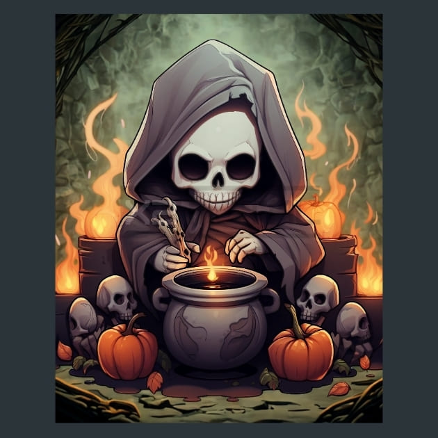 Cute Skeleton 10 Metal Wall Art and Desktop Mouse Pad by X2Metal