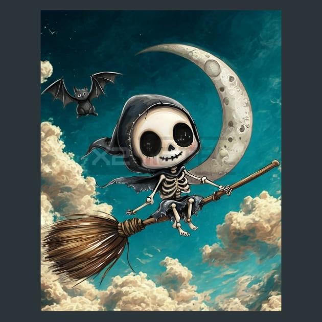 Cute Skeleton 19 Metal Wall Art and Desktop Mouse Pad by X2Metal