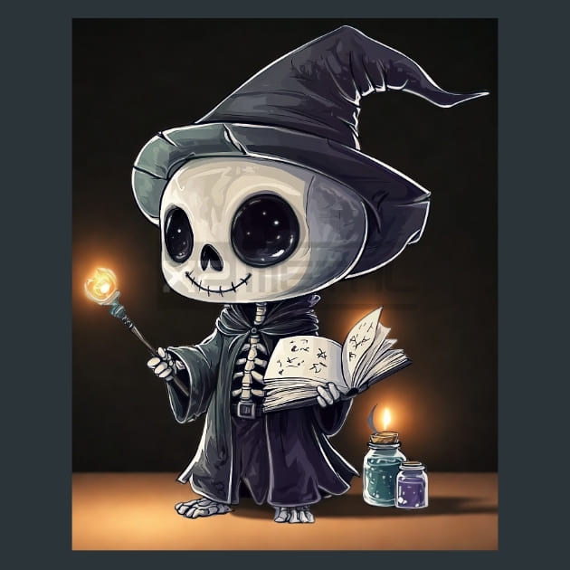 Cute Skeleton 21 Metal Wall Art and Desktop Mouse Pad by X2Metal