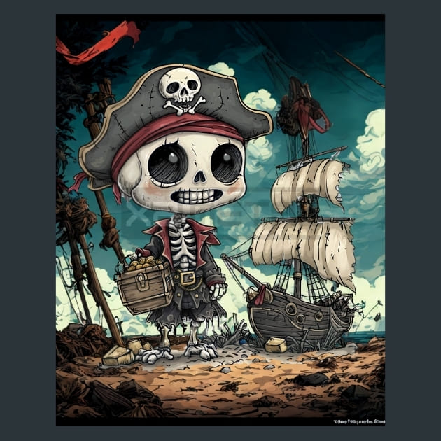 Cute Skeleton 24 Metal Wall Art and Desktop Mouse Pad by X2Metal