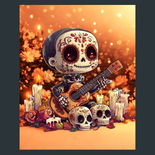 Cute Skeleton 32 Metal Wall Art and Desktop Mouse Pad by X2Metal