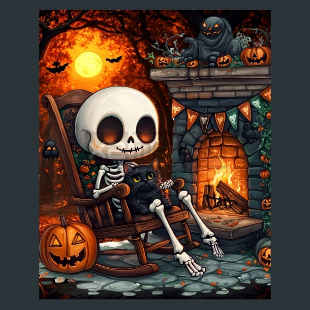 Cute Skeleton 4 Metal Wall Art and Desktop Mouse Pad by X2Metal