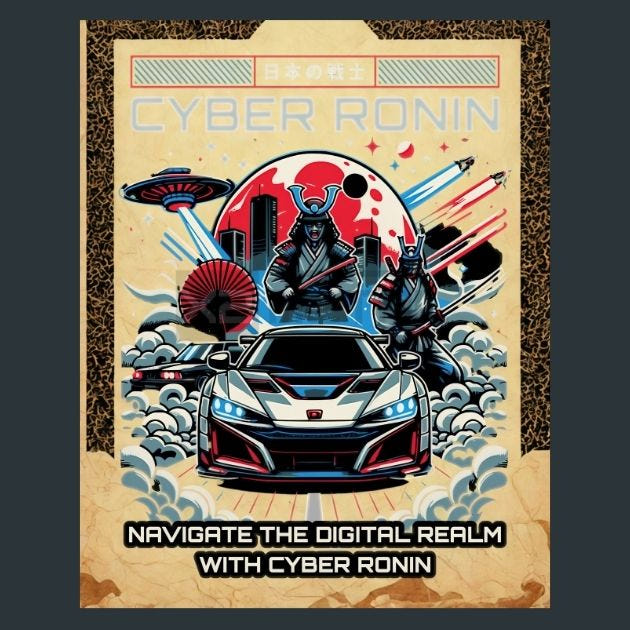 Cyber-Ronin-Japan-Samurai-Metal-Print