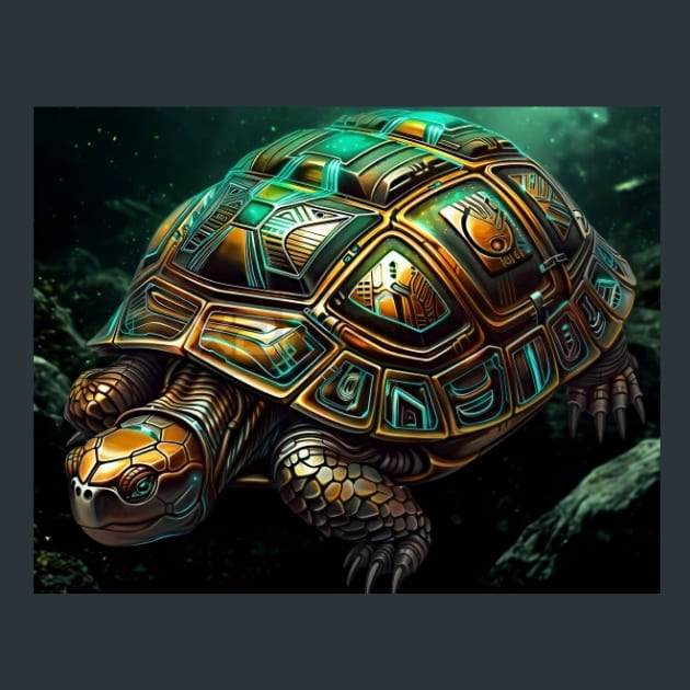 Cybernetic-Turtle-metal-prints-posters-mouse-pads