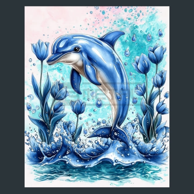 Dance of the Dolphins Metal Wall Art and Desktop Mouse Pad by X2Metal
