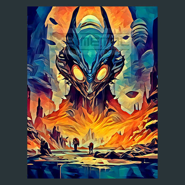 Dangerous Alien City Metal Wall Art and Desktop Mouse Pad by X2Metal