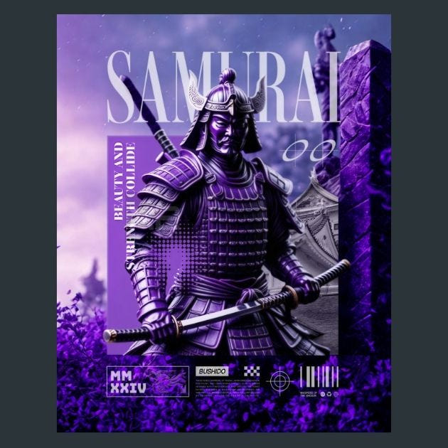 Dark-Samurai-Japan-Samurai-Metal-Print