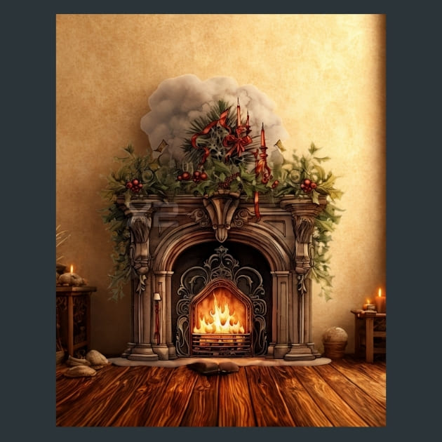 Dark Christmas 32 Metal Wall Art and Desktop Mouse Pad by X2Metal
