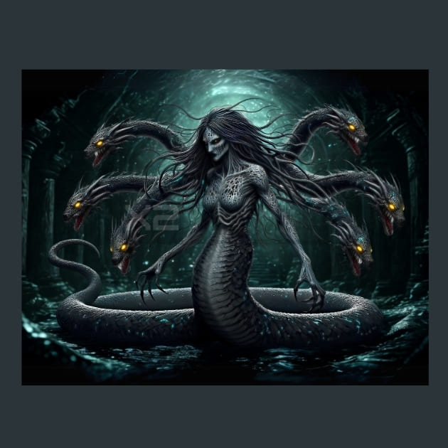 Dark Scylla Metal Wall Art and Desktop Mouse Pad by X2Metal
