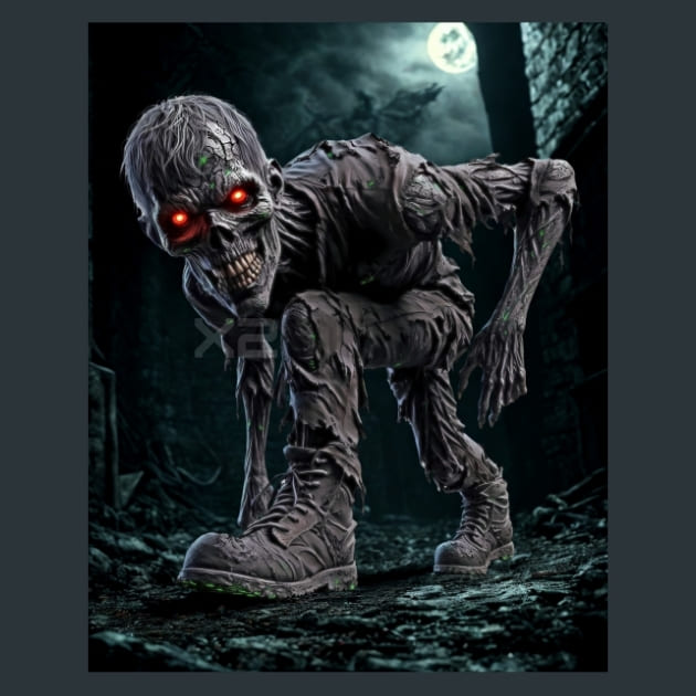 Dark Zombie Metal Wall Art and Desktop Mouse Pad by X2Metal