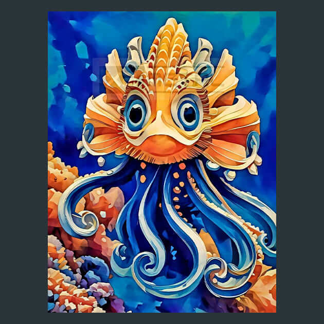 Darling Sea Critter Metal Wall Art and Desktop Mouse Pad by X2Metal