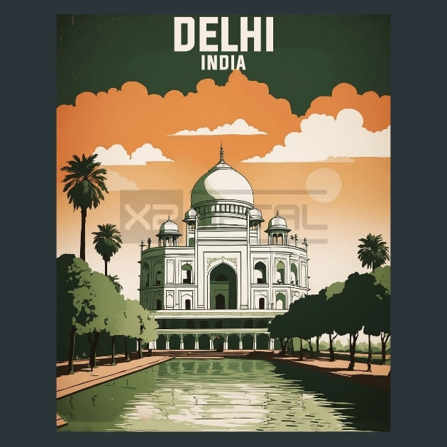 Delhi 2 India Metal Wall Art and Desktop Mouse Pad by X2Metal
