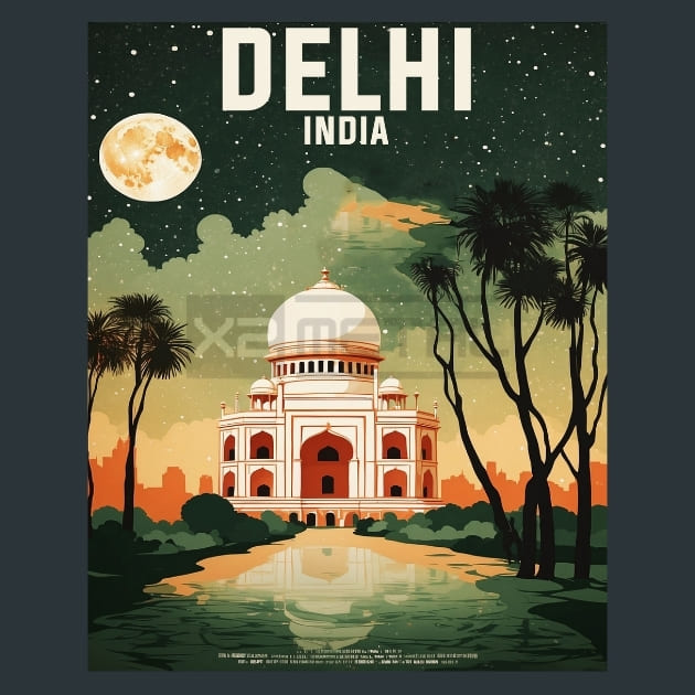 Delhi India Metal Wall Art and Desktop Mouse Pad by X2Metal