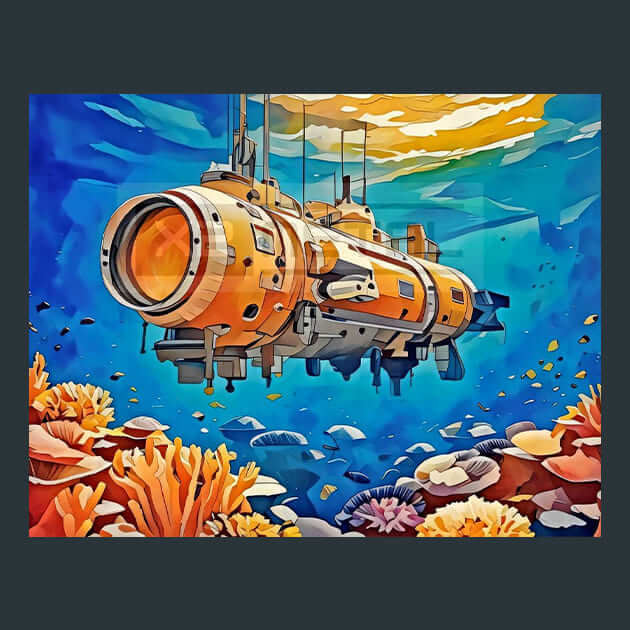 Depths Discoverer Metal Wall Art and Desktop Mouse Pad by X2Metal