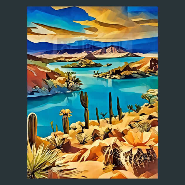 Desert Oasis Nature Metal Wall Art and Desktop Mouse Pad by X2Metal