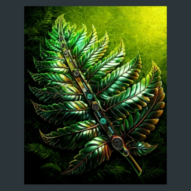 Digital-Fern-metal-prints-posters-mouse-pads