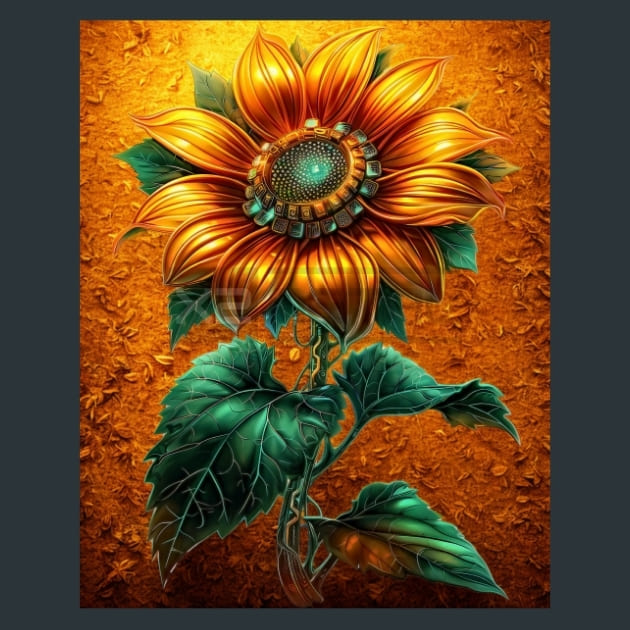 Digital-Sunflower-metal-prints-posters-mouse-pads