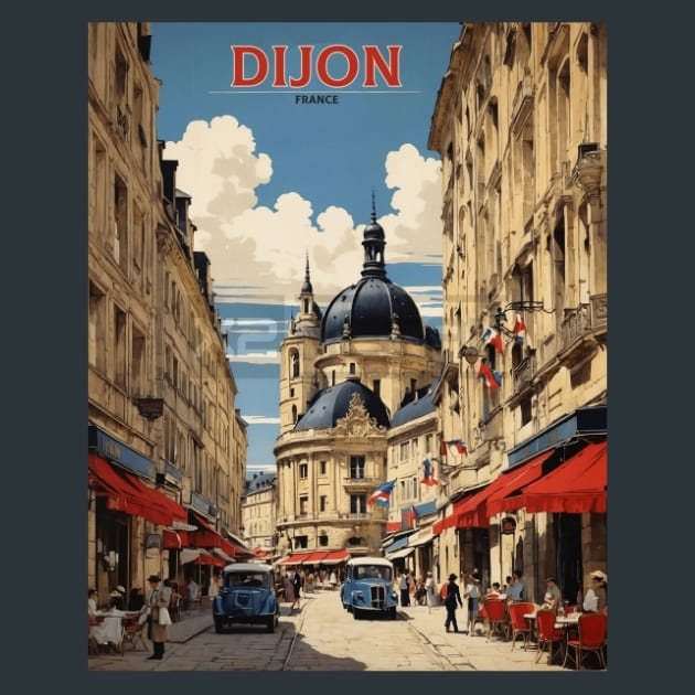 Dijon France Metal Wall Art and Desktop Mouse Pad by X2Metal