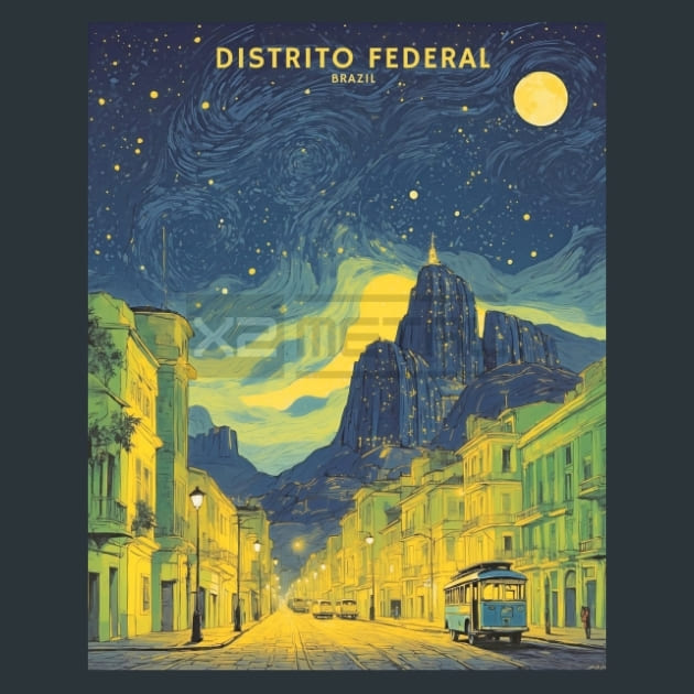 Distrito Federal Brazil Metal Wall Art and Desktop Mouse Pad by X2Metal