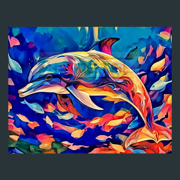 Dolphin Calm Sea Metal Wall Art and Desktop Mouse Pad by X2Metal