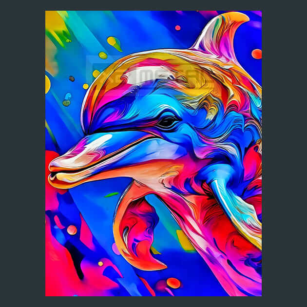 Dolphin Harmony Sea Metal Wall Art and Desktop Mouse Pad by X2Metal