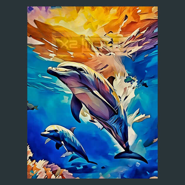Dolphin Majestic Fish Metal Wall Art and Desktop Mouse Pad by X2Metal
