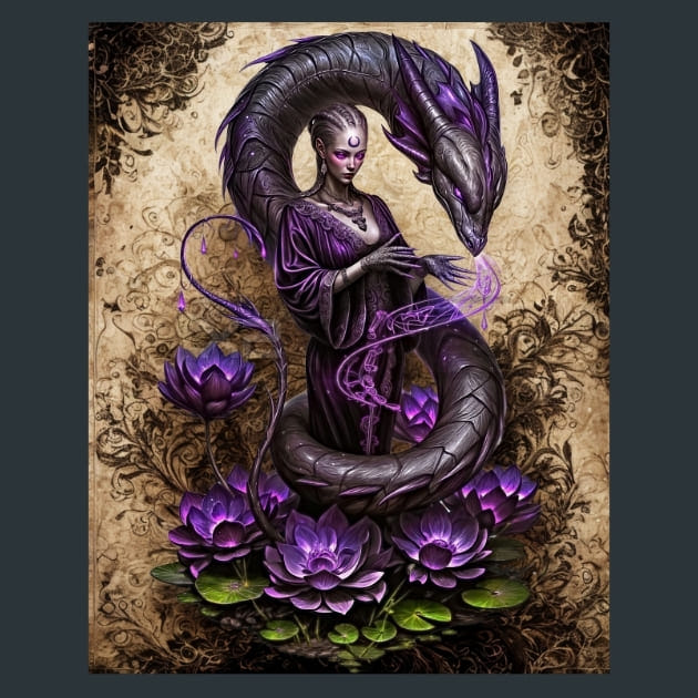 Dragon Enchantress 10 Metal Wall Art and Desktop Mouse Pad by X2Metal