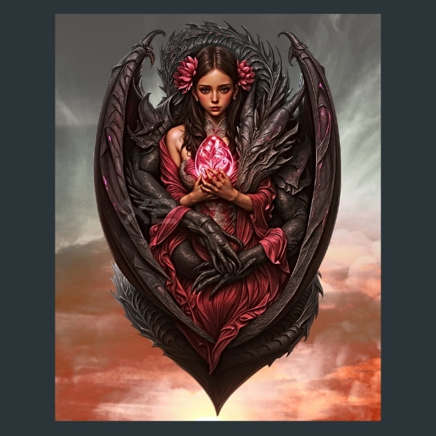 Dragon Enchantress 13 Metal Wall Art and Desktop Mouse Pad by X2Metal