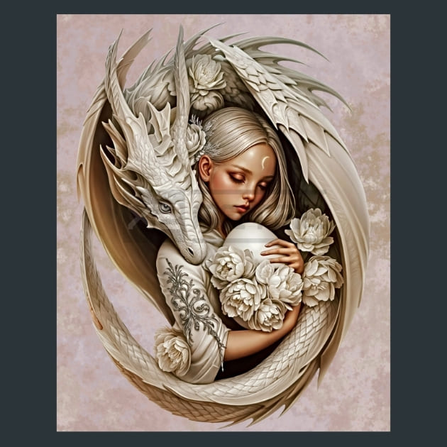 Dragon Enchantress 14 Metal Wall Art and Desktop Mouse Pad by X2Metal