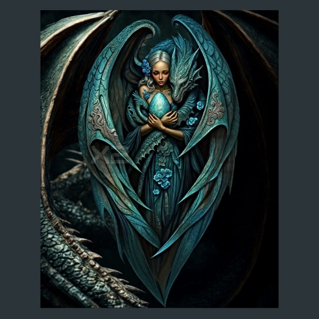 Dragon Enchantress 15 Metal Wall Art and Desktop Mouse Pad by X2Metal