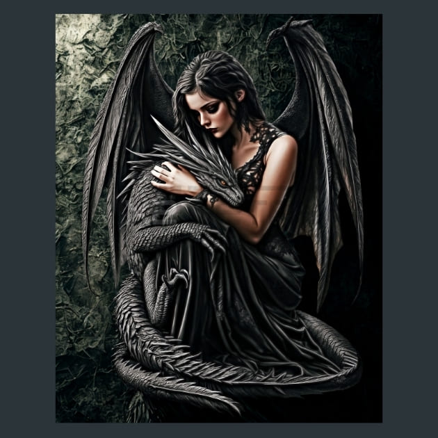 Dragon Enchantress 20 Metal Wall Art and Desktop Mouse Pad by X2Metal