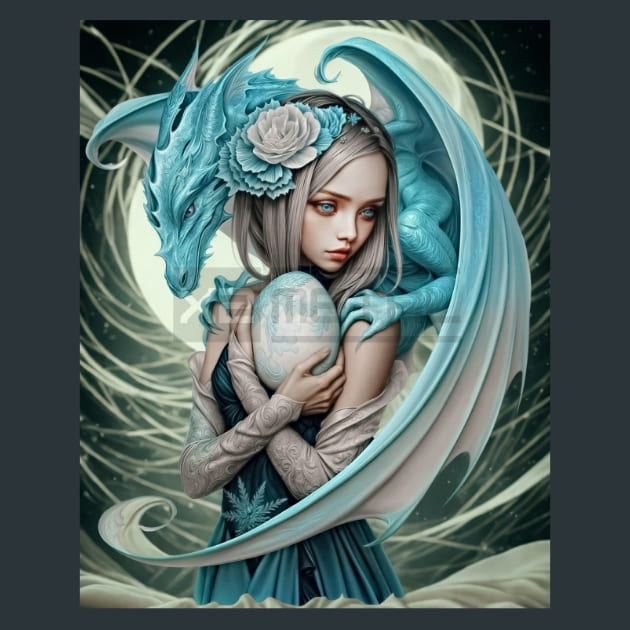 Dragon Enchantress 3 Metal Wall Art and Desktop Mouse Pad by X2Metal