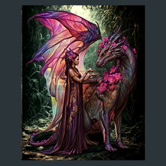 Dragon Enchantress 5 Metal Wall Art and Desktop Mouse Pad by X2Metal
