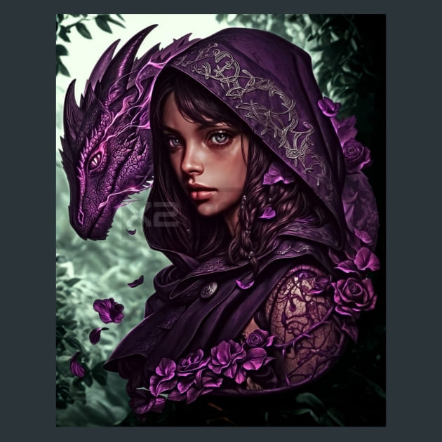 Dragon Enchantress 7 Metal Wall Art and Desktop Mouse Pad by X2Metal